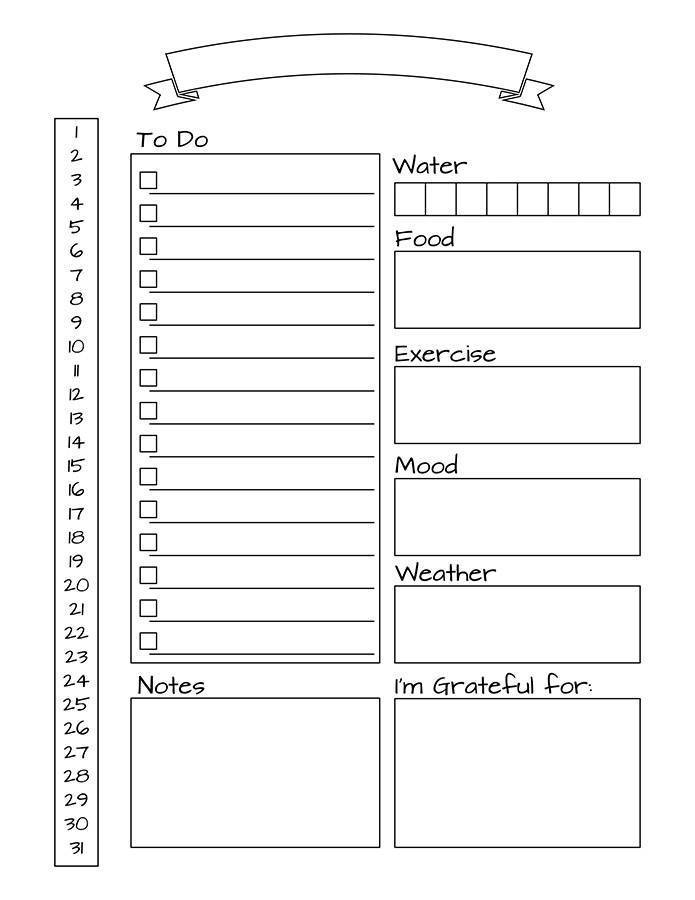 Bullet Journal Daily Template Printable | The Digital Download Shop