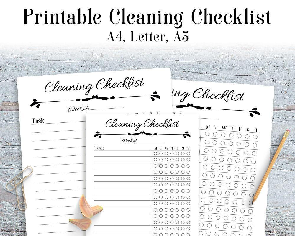 cleaning checklist template word