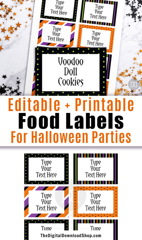 Halloween Food Labels Printable Free