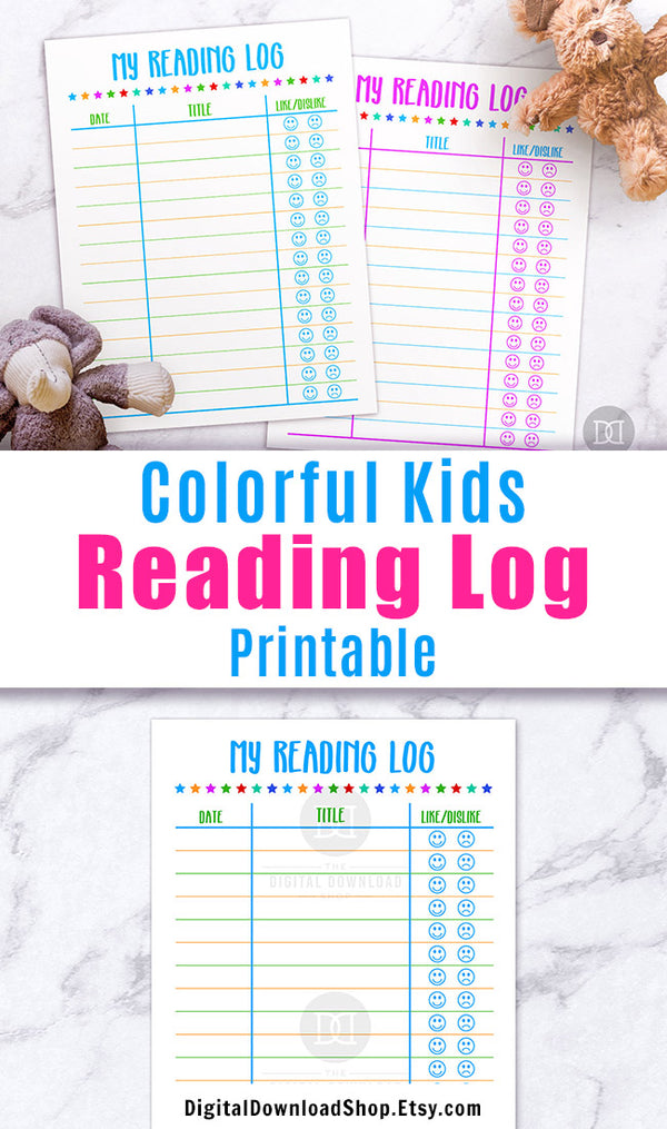 Kids Reading Log Printable | The Digital Download Shop