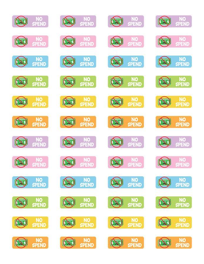 no spend reminder printable planner stickers the digital download shop