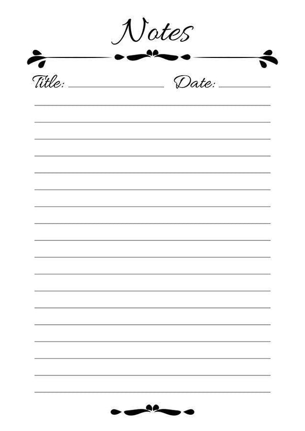 Notes Page Printable The Digital Download Shop