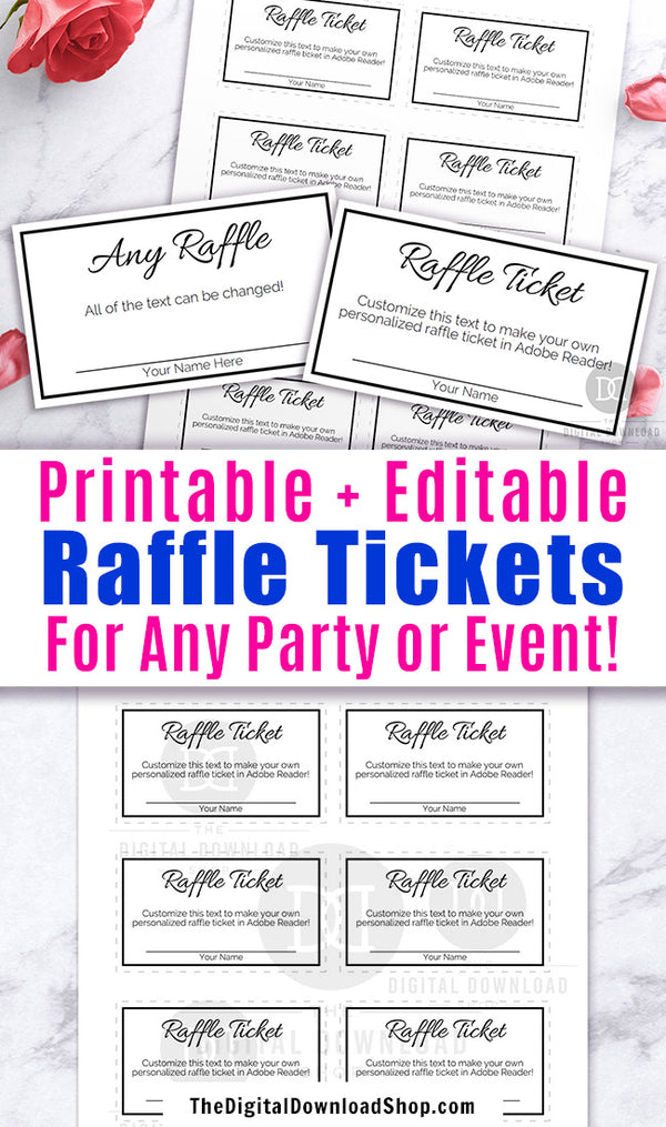 raffle ticket template editable printable black and white the