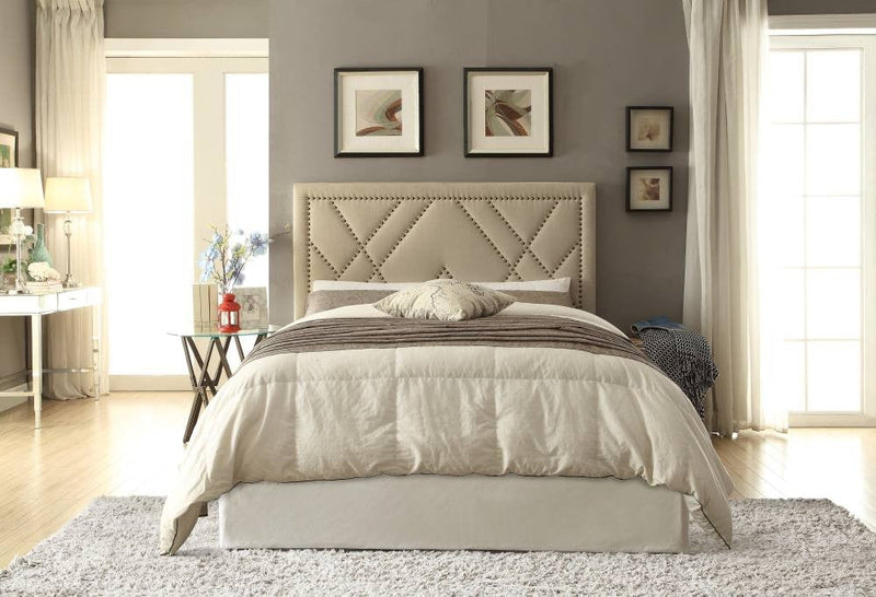 Vienne Nailhead Patterned Headboard in Powder - What A Room