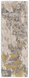Contemporary hallway or room transition rug with gold and birch color scheme long and rectangular - Contemporary home furnishings in San Jose