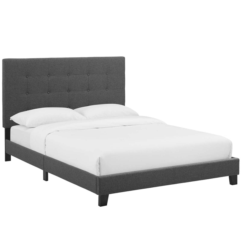 Melanie Twin Tufted Button Upholstered Fabric Platform Bed - What A Room