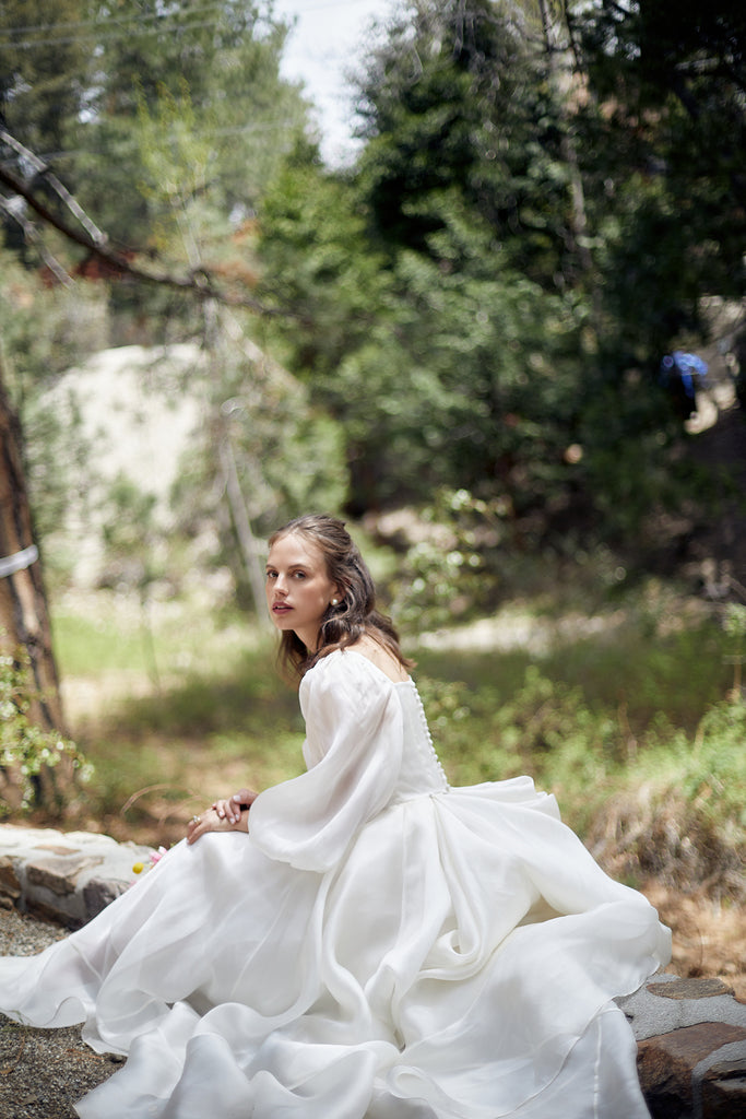 selkie The Peach Fuzz Bloom Bridal Gown-