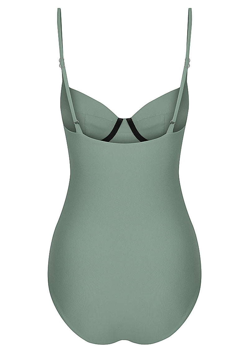 sage green one piece swimsuit