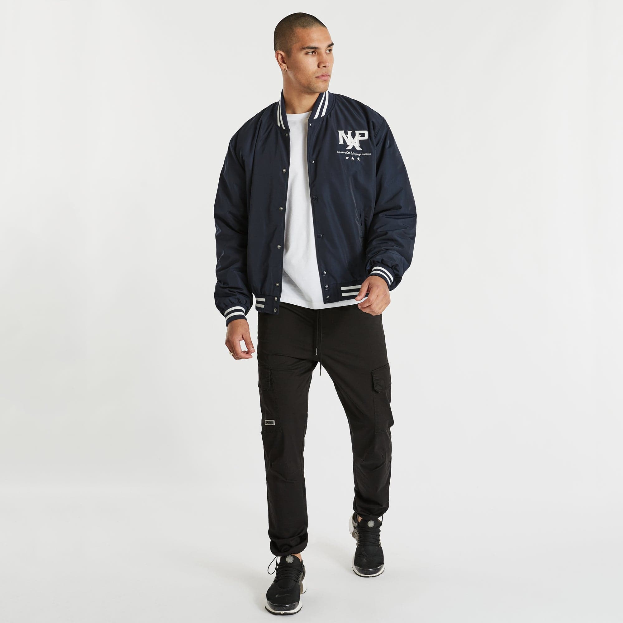 Varsity Bomber Jacket Navy – Nena & Pasadena