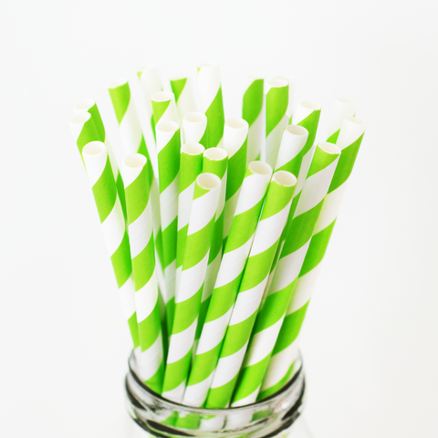 Paper Straws - Red & Green Stripes - 20cm - Pack Of 25 : The Whisky Exchange