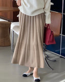 Box Ribbed Knit Flare Skirt