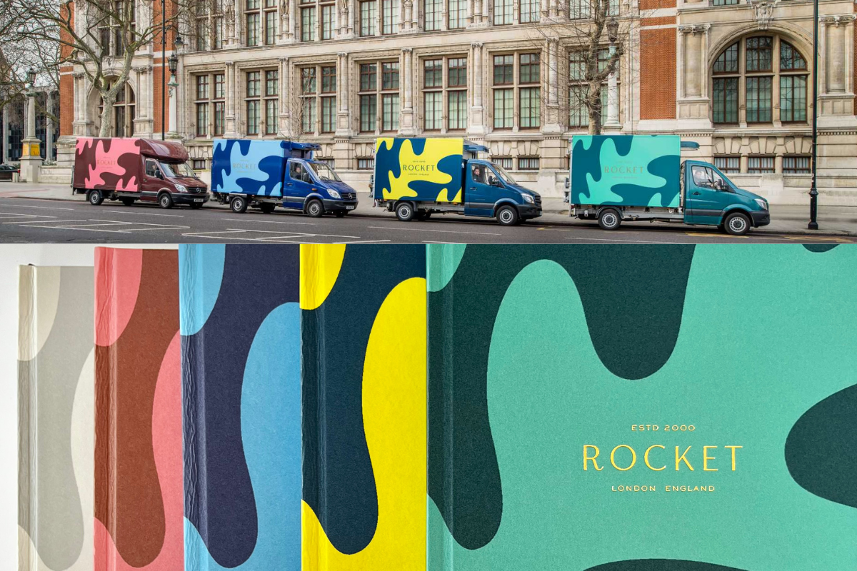 bespoke notebooks for rocket food in the same brand colour as their fleet of vans