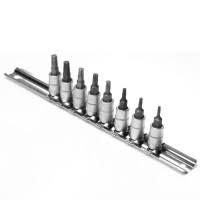 Set capete chei tubulare UNIOR cu profil TORX TX8-TX40 / 8 piese cu sina 1/4