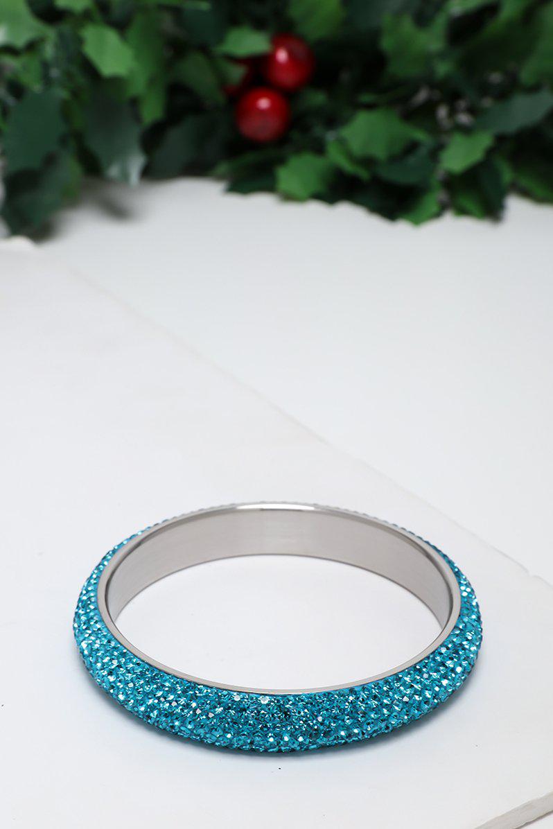 Blue Gem Fire Medium Bangle Bracelet