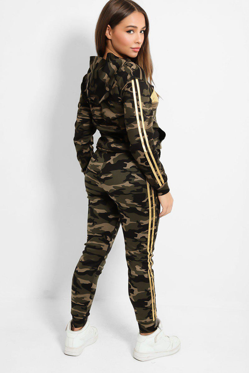 Camouflage Print Gold Panel Tracksuit – SinglePrice