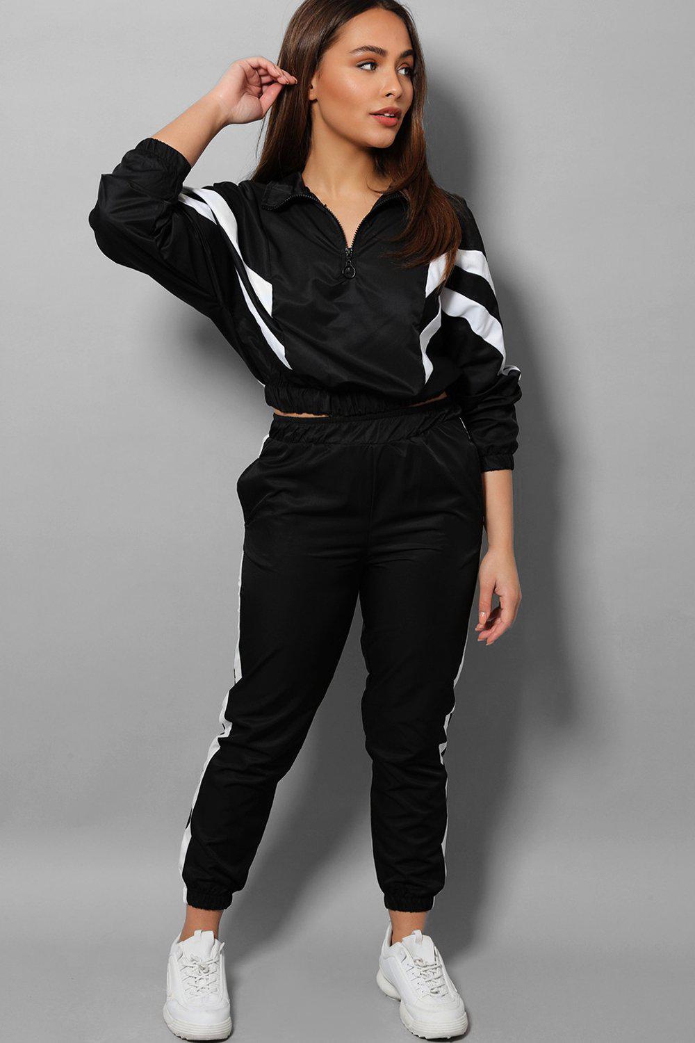 Black Batwing Racer Parachute Fabric Tracksuit – SinglePrice