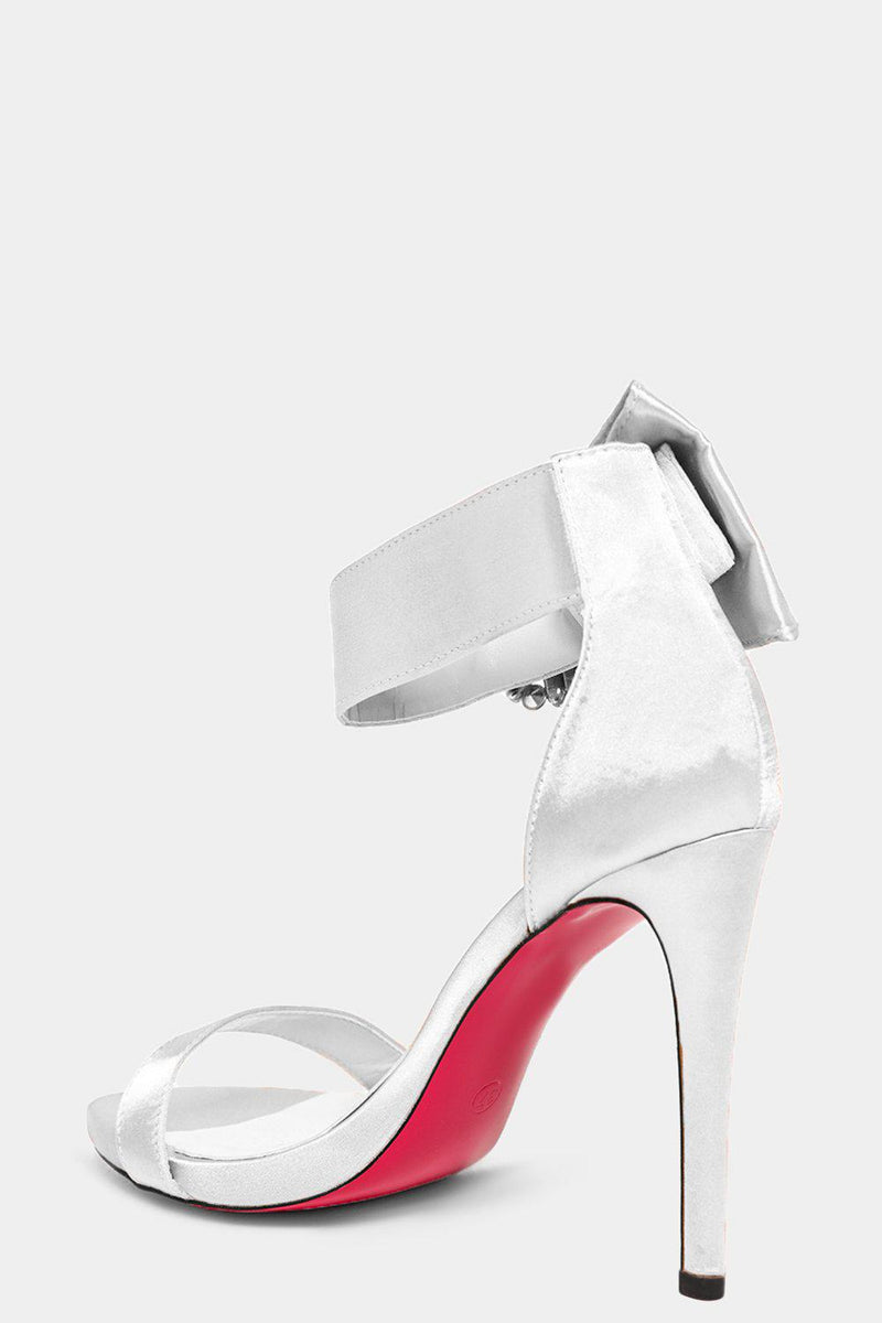 white jewelled heels