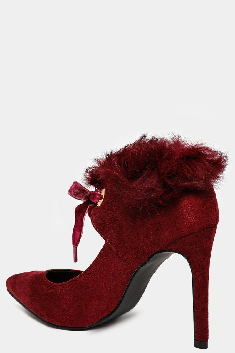 heels with fur on top