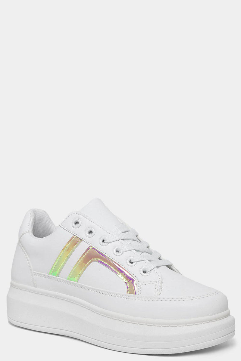 chunky holographic trainers