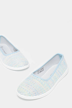 light blue plimsolls