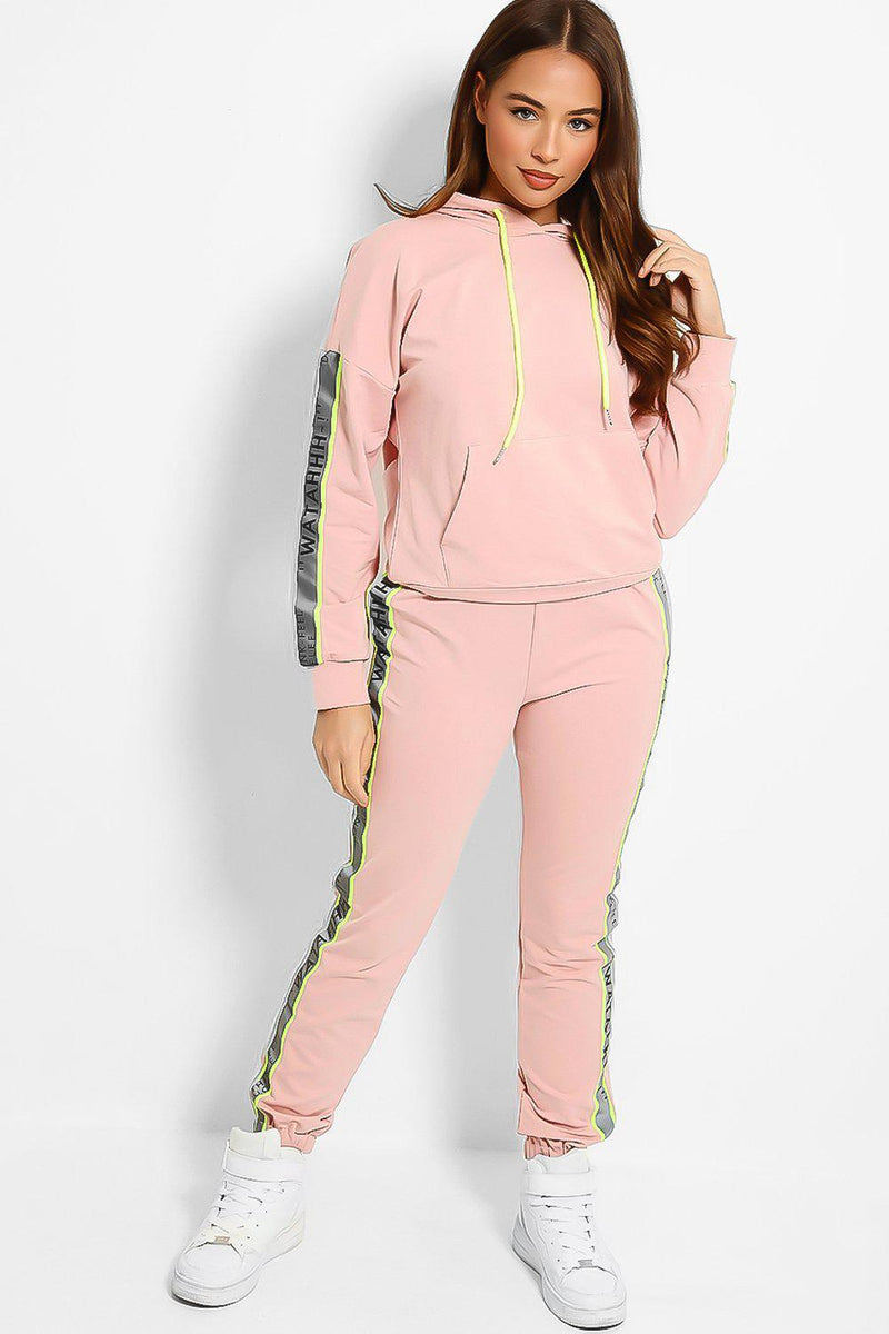 Pink Reflective Fashion Stripe Tracksuit – SinglePrice