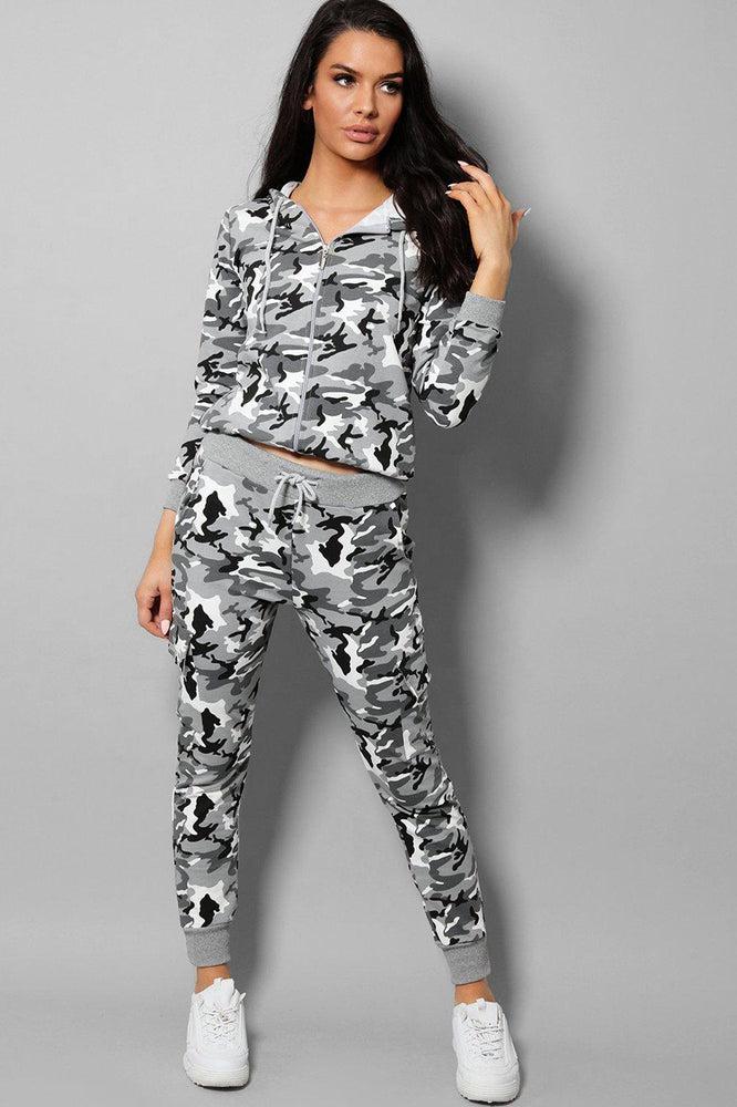 Grianlook Womens Striped Print 2 piece Tracksuit Cut Out Cold