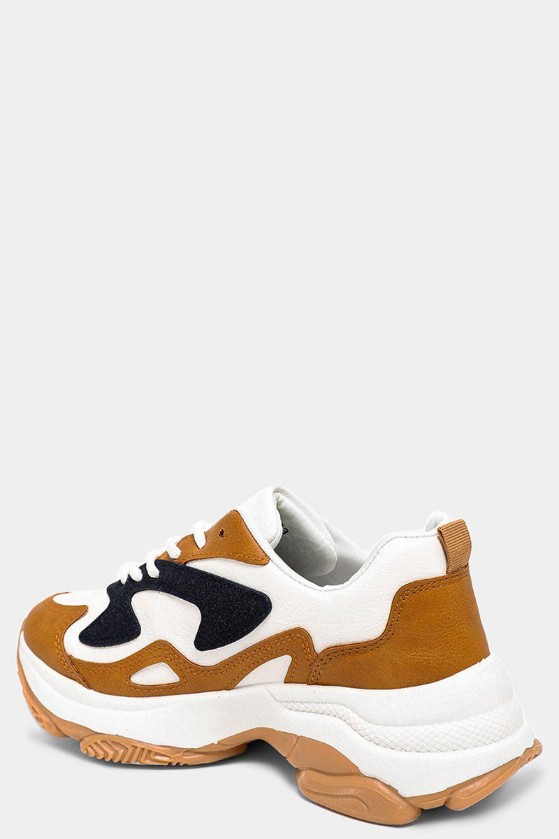 camel chunky trainers