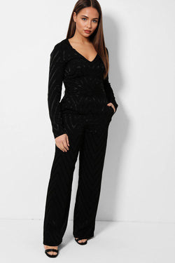 black shimmer jumpsuit