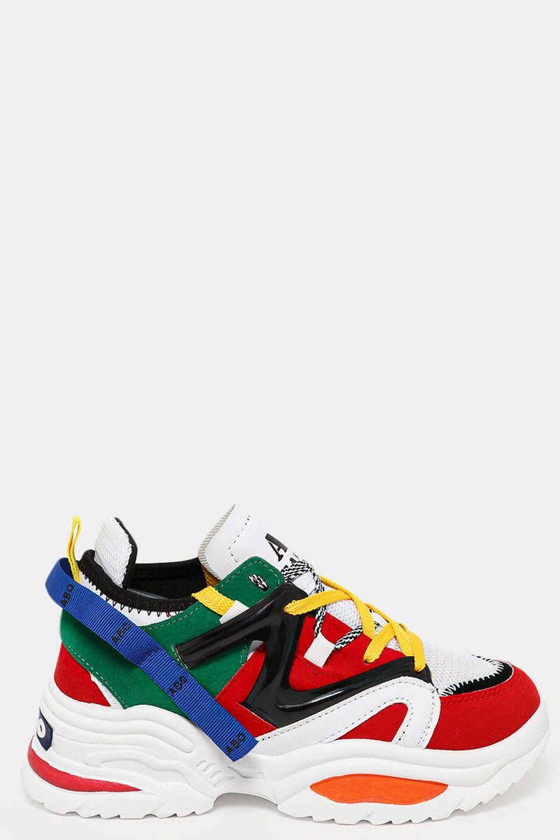 chunky colour block trainers