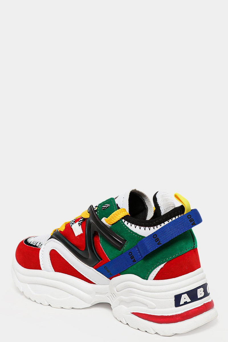 colour block chunky trainers