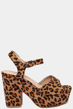 chunky leopard print heels