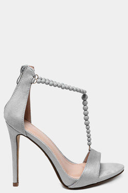 grey barely there heels