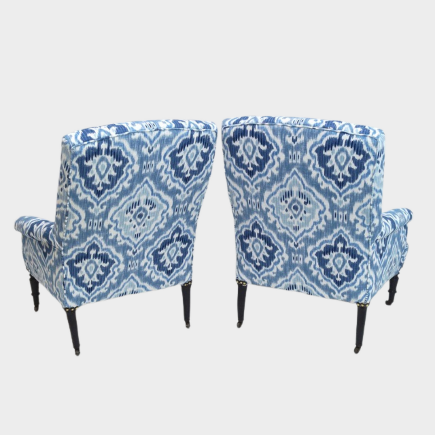 blue ikat armchair