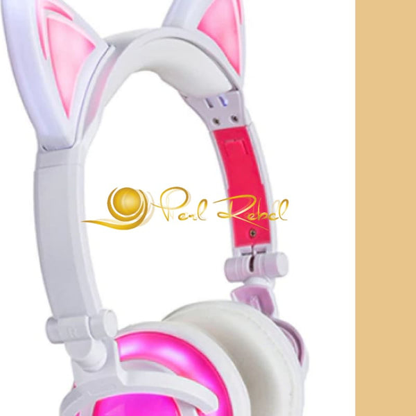 Casque Audio Enfant Cat Ear Oreilles De Chat Lumineux Perlrebelle