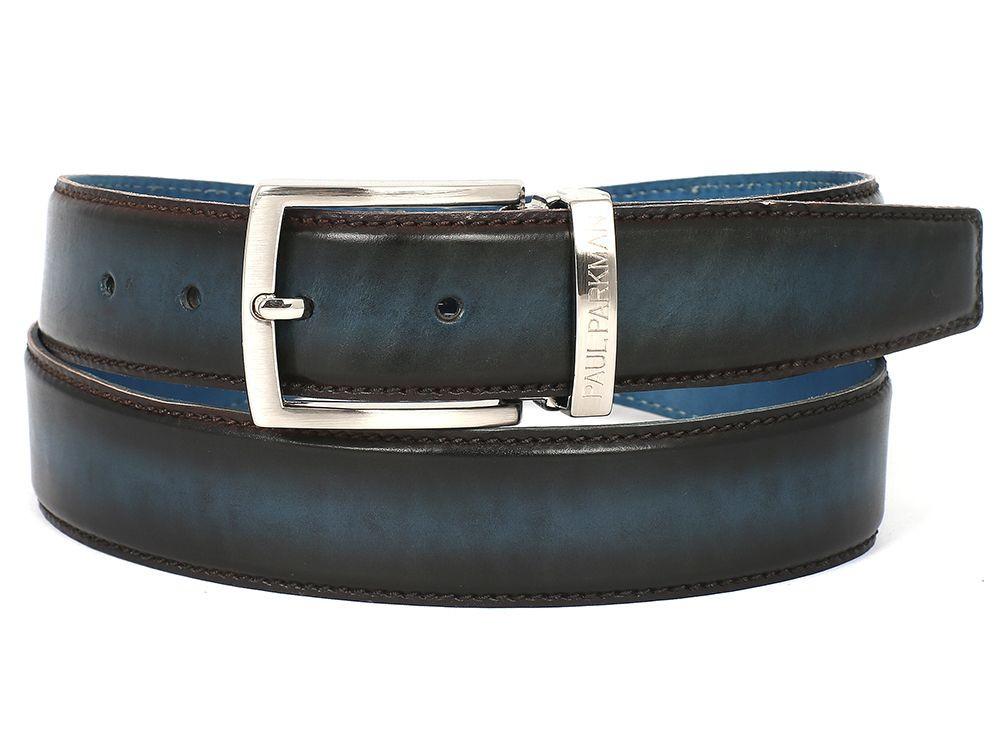 Formal - PAUL PARKMAN Men&#39;s Leather Belt Dual Tone Brown & Blue (ID#B01-BRW-BLU) - Medium was ...