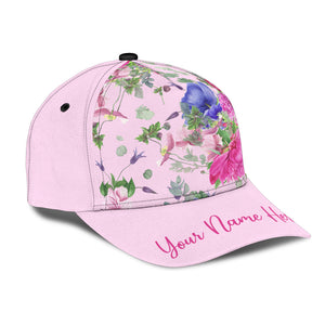 Personalized Pink Floral Classic Cap - Artzy Gifts