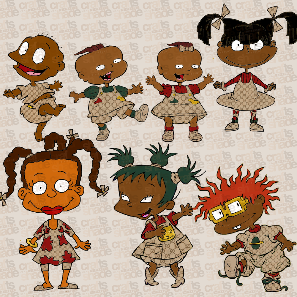Download GUCCI INSPIRED RUGRATS MELANIN AFRICAN AMERICAN CLIPART ...