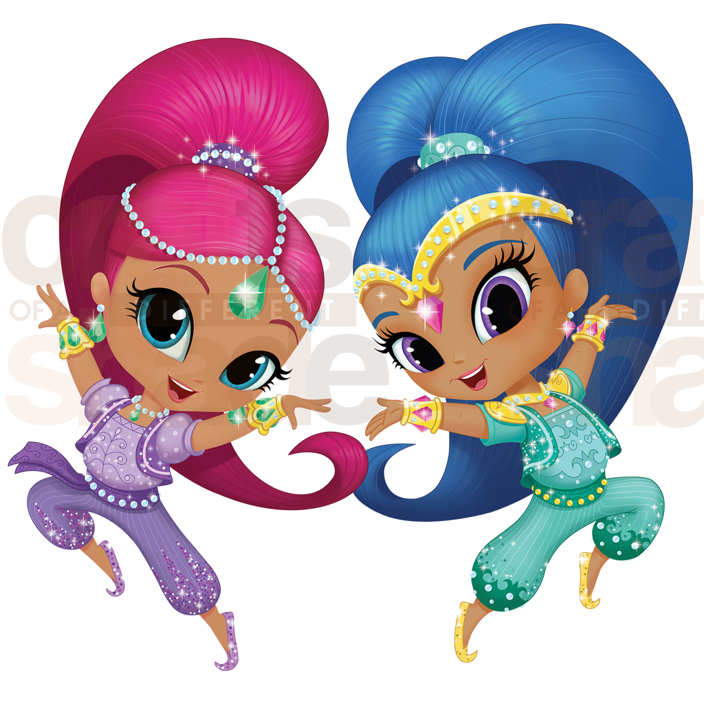 Shimmer and Shine Clip Art - African-American Shimmer and Shine - DIGI