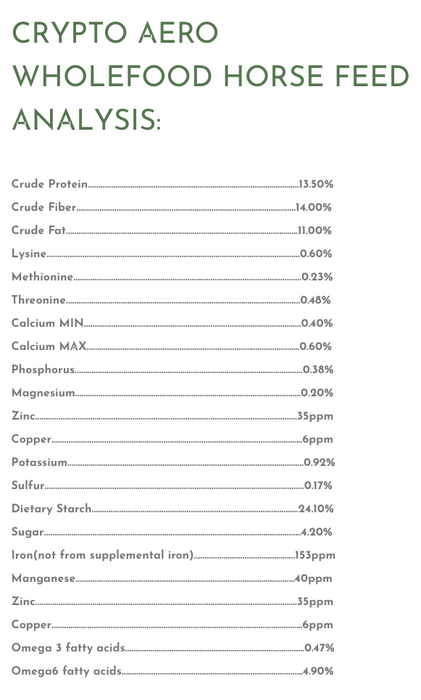 Crypto Aero Wholefood Horse Feed Agri Feed Pet Supply