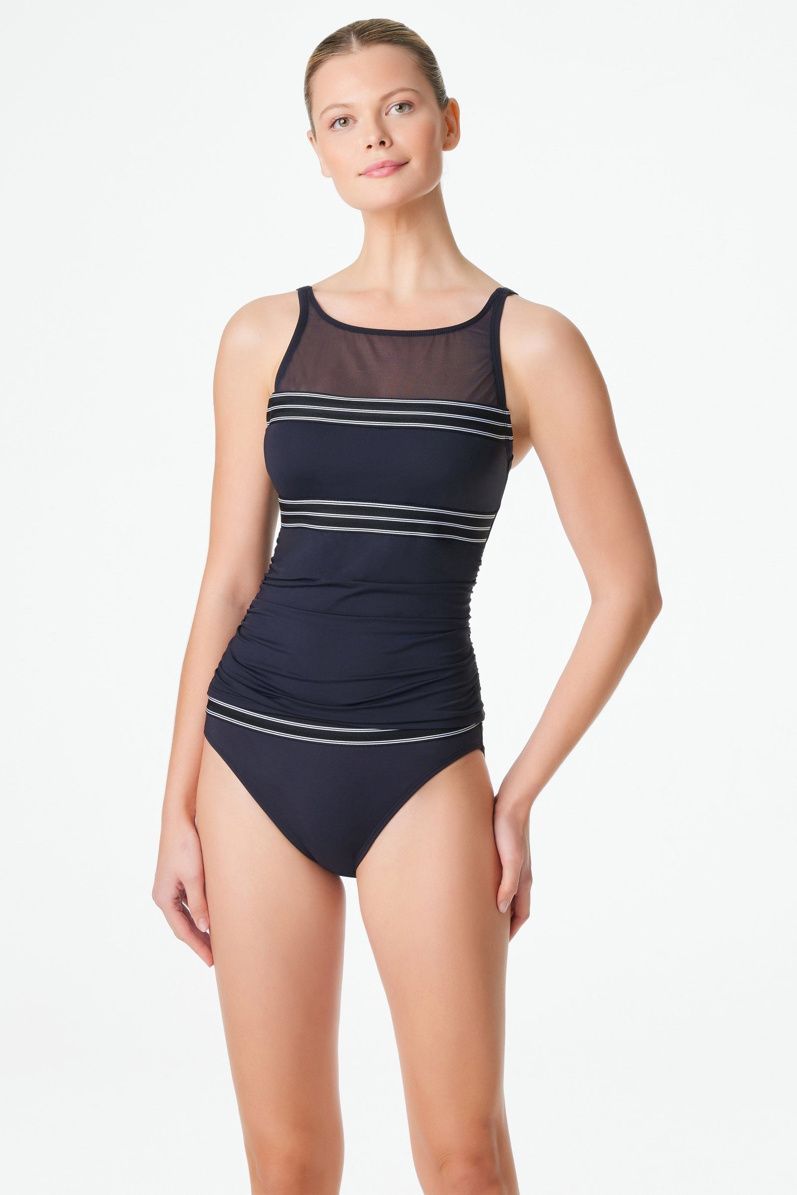 Tankini Femme Panel noir/bleu