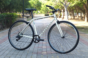 hybrid bike on mountain trail