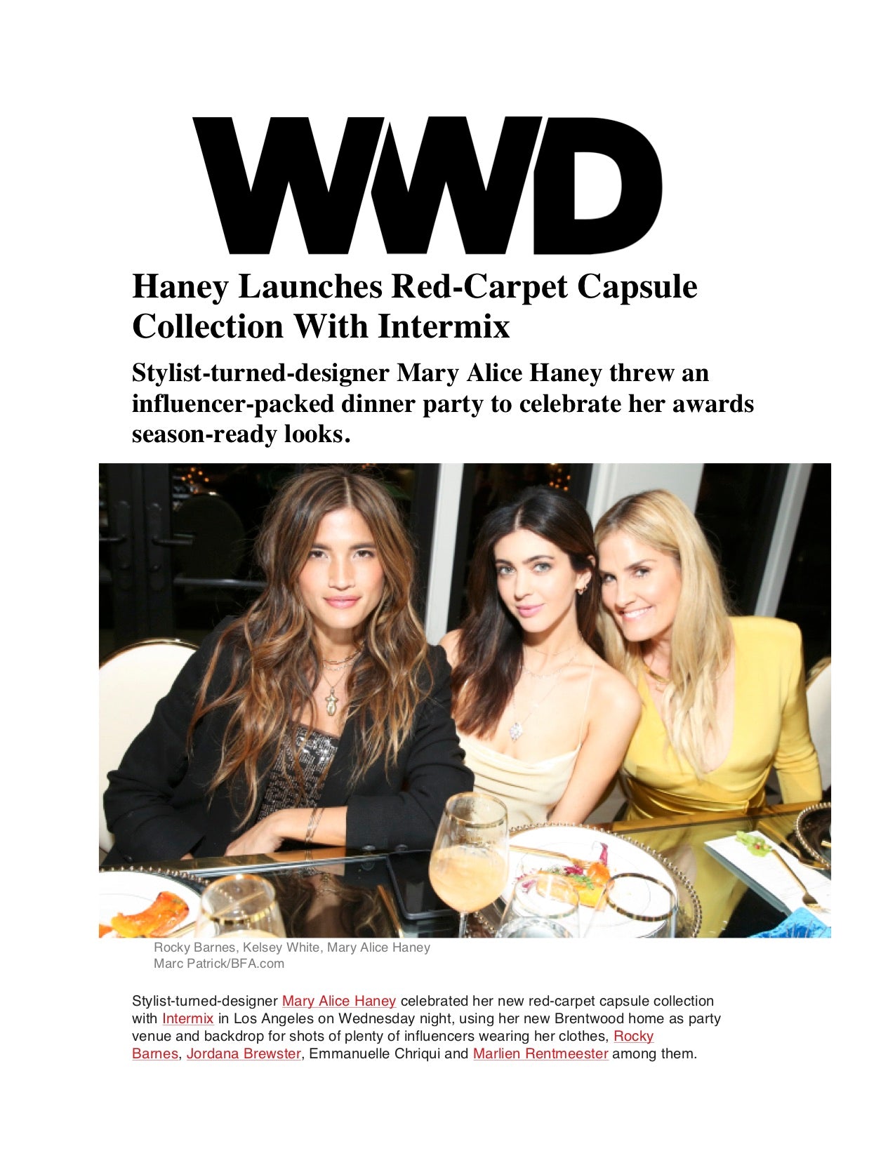 Haney Launches Red-Carpet Capsule Collection With Intermix