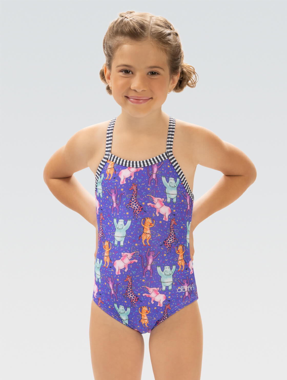 Little Dolfin Girls' Scoop Front Straight Back One Piece: Playtime