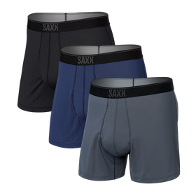 Lacoste Men's 3-Pack Boxer Briefs Underwear Classic Red/Silver/Blue