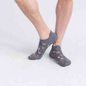 Secondary Product image of Whole Package Low Show Socks Drunken Skulls- Grey Heather
