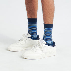 Secondary Product image of Whole Package Crew Socks Vibrant Stripe- Navy
