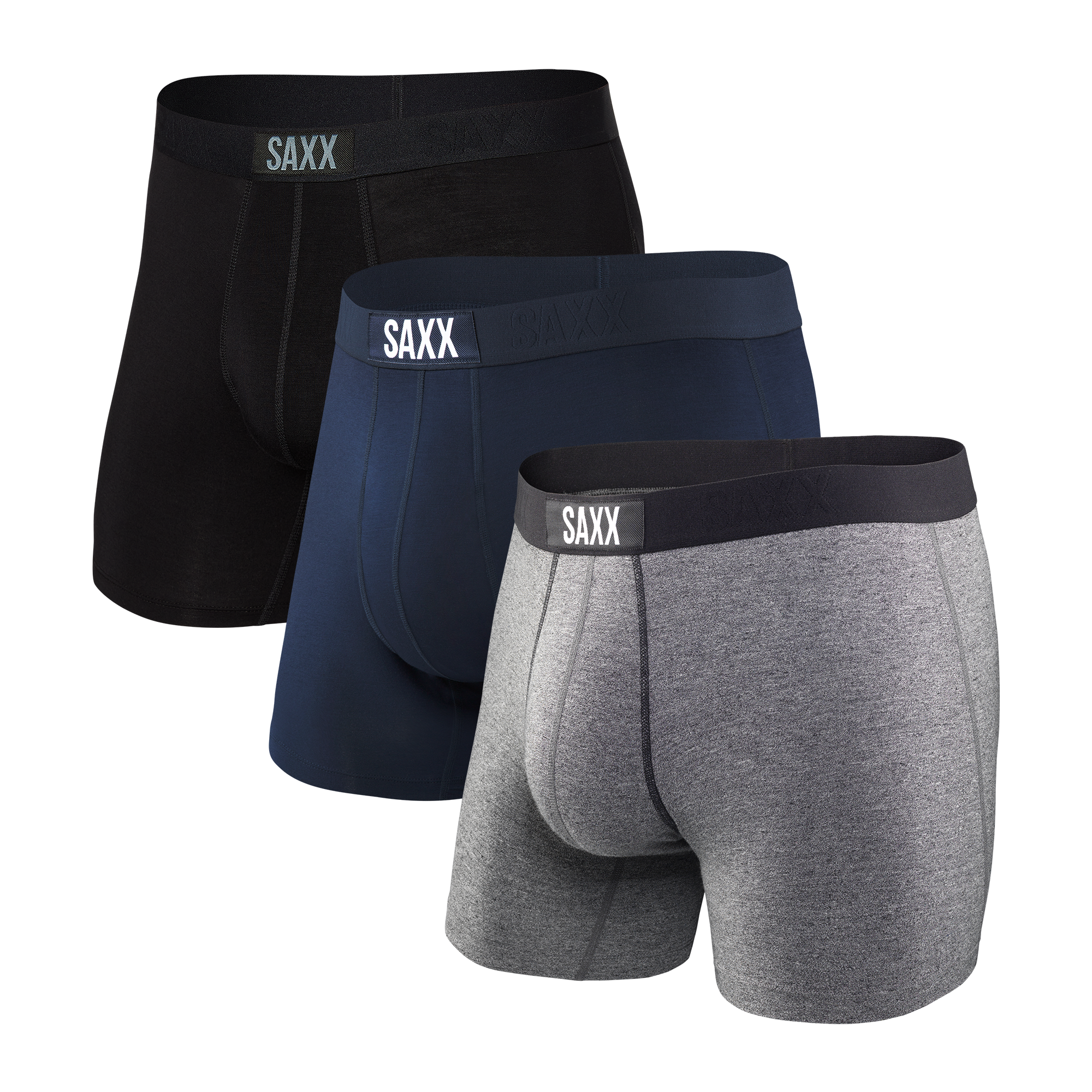 Vibe Super Soft 7-Pack Boxer Brief - Black/Grey Heather/Navy