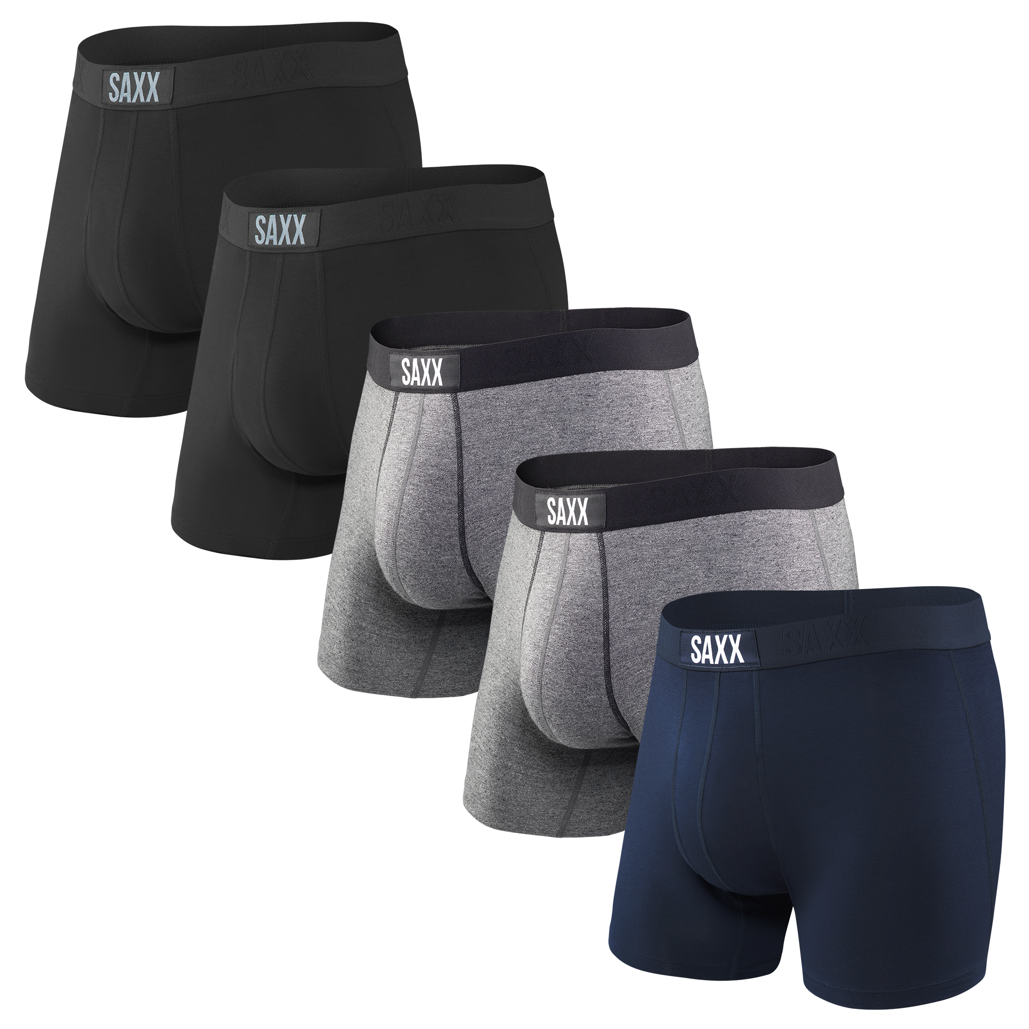SUMABA 5-Pack Mens Underwear Soft Long Legs Boxers for Men Pack