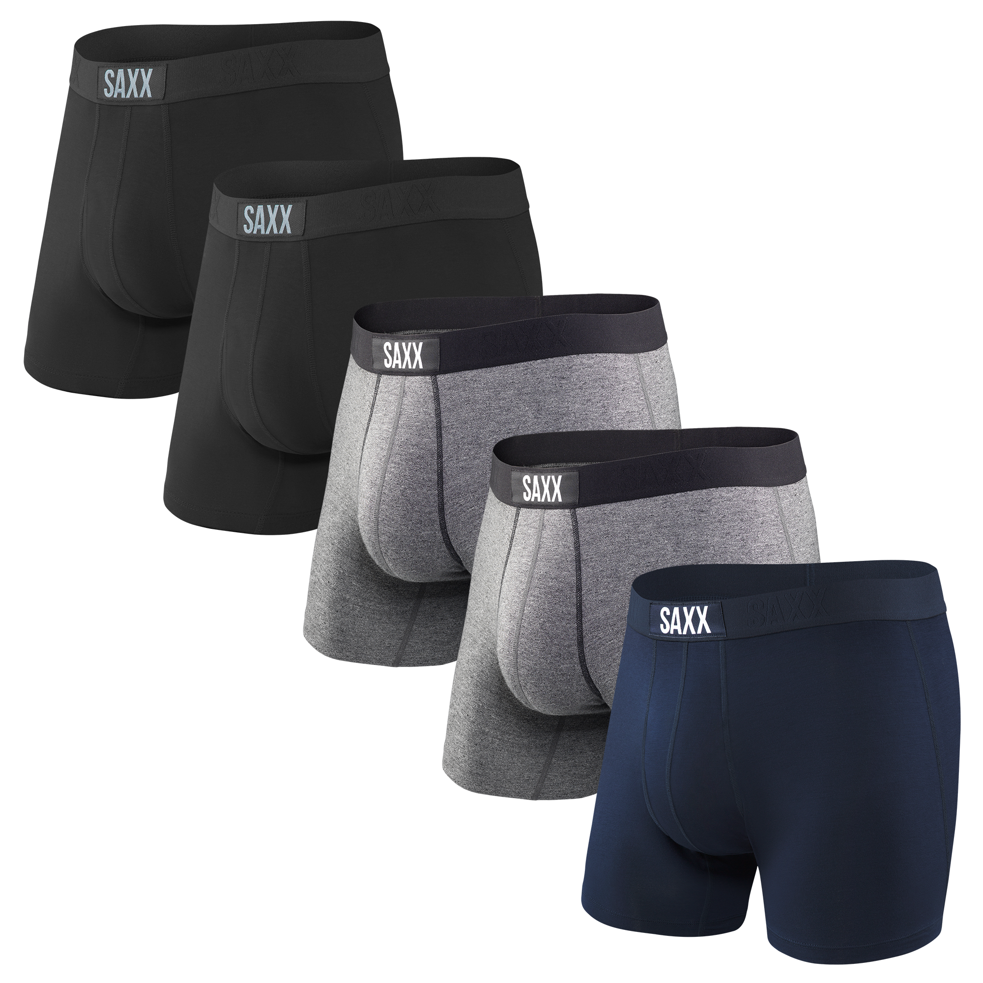 Ultra 5-Pack Boxer Brief - Black/Grey Heather/Navy