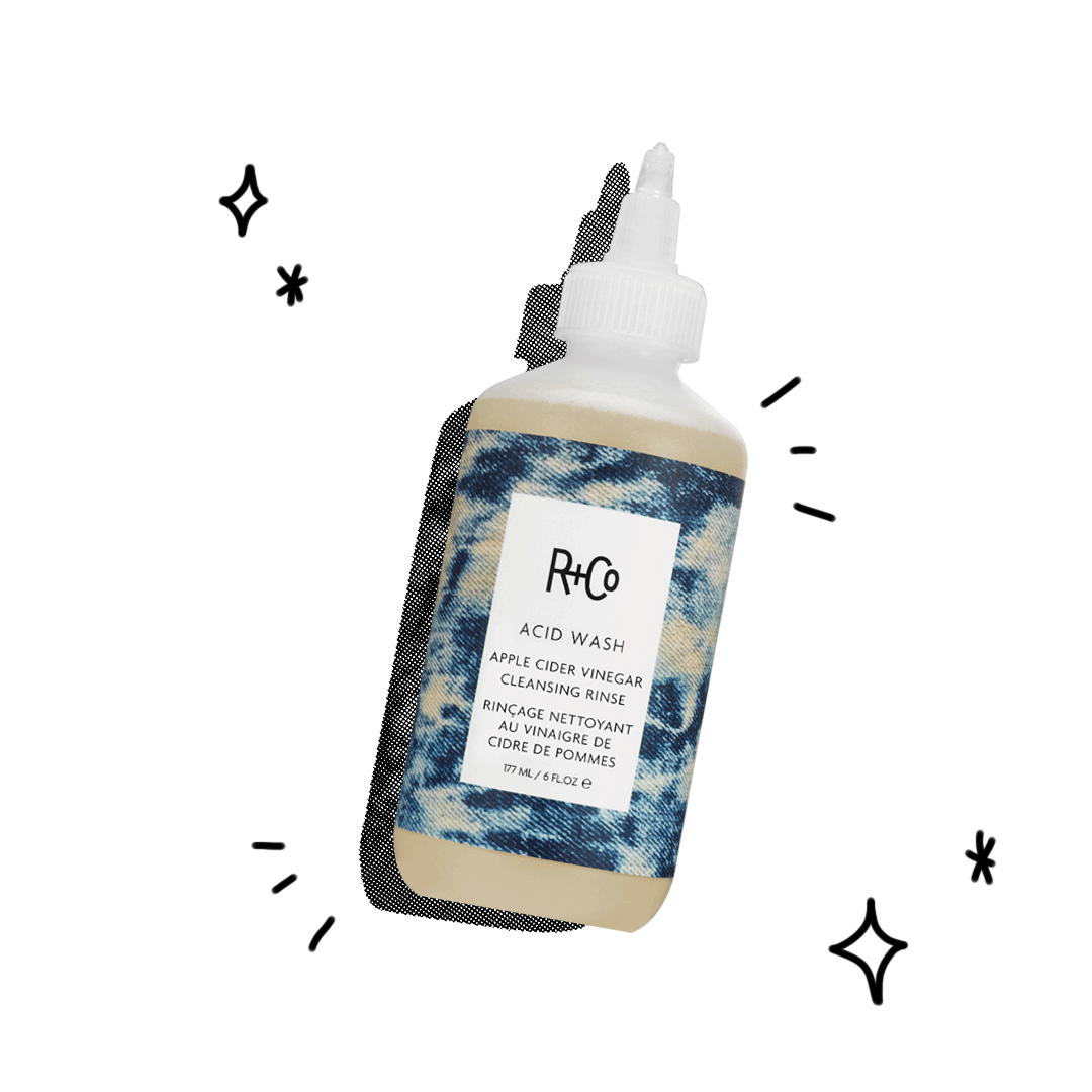 Photo of R+Co Acid Wash with doodles around it.